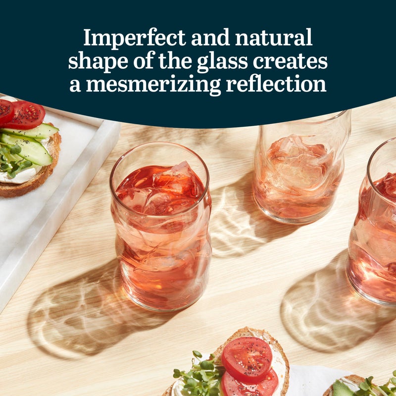 Libbey Lava Tumbler Drinking Glasses, All Purpose, Molten Groove Glasses Set of 8, Tactile, Tall Drinking Glasses for Water, Cocktails - Image 4